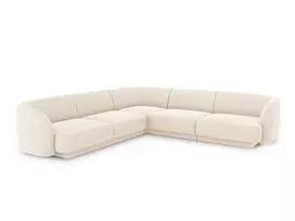 Kampinė sofa, Miley, 5 vietų, 255x255x70, dramblio kaulo spalvos