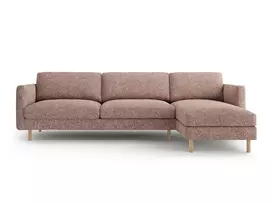 Kampinė Sofa - dešinė, Eden, 4 sėdimos vietos, 286x150x90, rožinis melanžas
