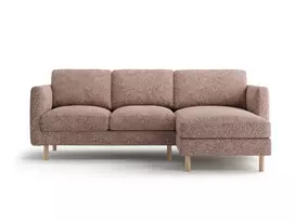 Kampinė Sofa - dešinė, Eden, 3 vietų, 223x150x90, rožinis melanžas