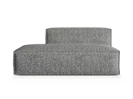 Kairinė modulinė sofa, Nuria, 3 vietų, 110x165x72, grafito spalvos