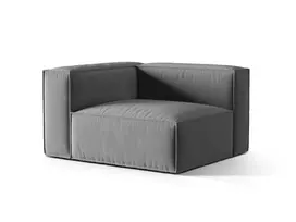 Kairinė modulinė sofa, Nuria, 1 sėdynė, 125x110x72, pilka