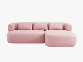 Kampinė Sofa - dešinė, Jenny, 5 vietų, 225x145x73, rožinė