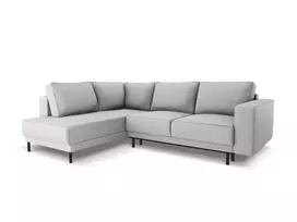 Kampinė Sofa lova - kairė, Caro, 5 sėdimos vietos, 247x187x90, šviesiai pilka