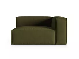 Dešinės pusės modulinė sofa, Nuria, 2 sėdimos vietos, 110x145x72, samanų žalia melanžo spalva
