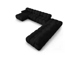 Modulinė U formos kampinė sofa - dešinė, Bellis, 7 sėdimos vietos, 376x282x70, juoda