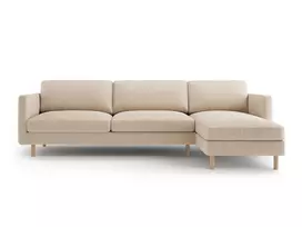 Velvet kampinė sofa - dešinė, Eden, 4 sėdimos vietos, 286x150x90, ruda