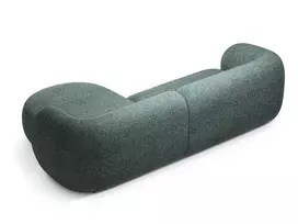 Modulinė kampinė sofa - dešinė, Kate, 3 vietų, 285x176x76, mėlyna melanžo spalva