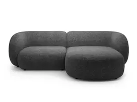 Modulinė kampinė sofa - dešinė, Kate, 2 sėdimos vietos, 255x176x76, tamsiai pilka melanžo spalva