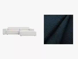 Boucle modulinė kampinė sofa - dešinė, Jodie, 3 sėdimos vietos, 224x166x70, tamsiai mėlyna