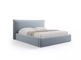 Velvet Lova su patalynės dėže ir galvūgaliu, Kaelle, 223x220x111, šviesiai mėlyna