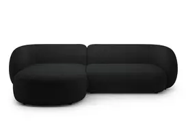 Modulinė kampinė sofa - kairė, Kate, 3 vietų, 285x176x76, juoda
