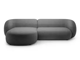 Modulinė kampinė sofa - kairė, Kate, 3 vietų, 285x176x76, tamsiai pilka