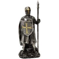 Viduramžių riterio figūrėlė su ietimi, 20 cm, polirezinas, rankomis tapyta