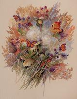 Siuvinėjimo kryželiu rinkinys Miško kvėpavimas, 14 ct, 40 spalvų, 26×33 cm