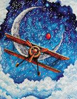 Siuvinėjimo kryželiu rinkinys „Virš debesų“, 20×25 cm, 14 ct, 30 spalvų
