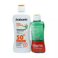 "Babaria" alavijo kremas nuo saulės Spf50 jautriai odai, atsparus vandeniui 200 ml balzamas po saulės 1u