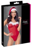 Cottelli Cottelli LINGERIE X-Mas Set S/M - Festive Red Bodysuit & Velvet Hat
