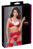 Cottelli Cottelli LINGERIE X-Mas Bra Set S/M Red Lace Festive Edition