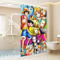 Anime O-One P-Pieces Dušo užuolaida, Vonios dekoratyvinė dušo užuolaida, Vandeniui atspari dušo užuolaida su kabliukais 90x180 cm
