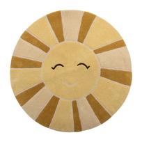 Smėlio spalvos/gintarinės spalvos iš vilnos vaikiškas kilimas ø110 cm Sun – Bloomingville Mini