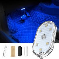 Automobilio mini LED salono nuotaikos apšvietimas USB įkraunamas magnetinis belaidis jutiklinis šviestuvas stogo skaitymo lemputė Automobilio interjero priedai Blue blue