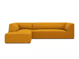 Modulinė kampinė sofa - kairė, Ruby, 4 sėdimos vietos, 273x180x69, geltona