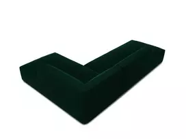 Velvet modulinė kampinė sofa - dešinė, Ruby, 4 sėdimos vietos, 273x180x69, butelio žalia