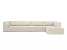 Modulinė kampinė sofa - dešinė, Ruby, 5 vietų, 366x180x69, šviesiai smėlio spalvos