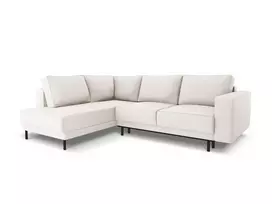 Kampinė Sofa lova - kairė, Caro, 5 sėdimos vietos, 247x187x90, šviesiai smėlio spalvos
