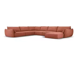 U formos kampinė sofa - kairė, Kaelle, 8 sėdimos vietos, 384x284x85, terakota