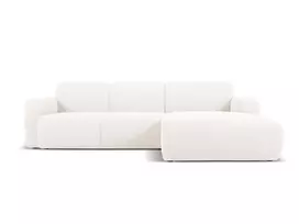Boucle kampinė sofa - dešinė, Molino, 4 sėdimos vietos, 250x170x72, balta