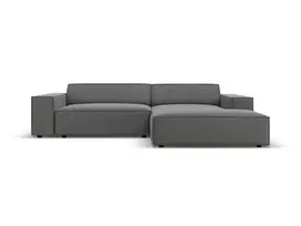 Velvet modulinė kampinė sofa - dešinė, Jodie, 3 vietų, 224x166x70, šviesiai pilka