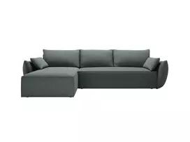 Kampinė Sofa lova - kairė su patalynės dėže, Kaelle, 4 sėdimos vietos, 252x165x87, karališkoji mėlyna
