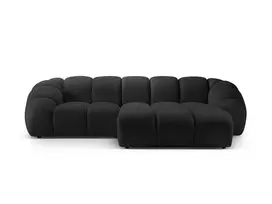 Velvet kampinė sofa - dešinė, Diana, 3 vietų, 294x182x72, antracito spalvos