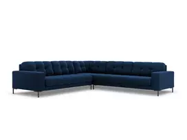 Velvet u formos kampinė sofa, Mamaia, 6 sėdimos vietos, 256x256x75, karališkoji mėlyna