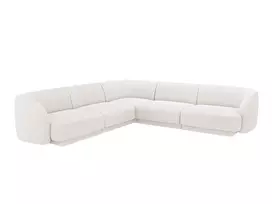 Kampinė sofa Boucle, Miley, 5 vietų, 255x255x70, balta
