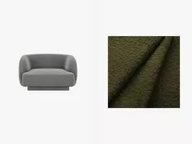 Boucle fotelis, Miley, 1 sėdynė, 103x90x70, tamsiai alyvuogių žalia