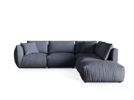Modulinė kampinė sofa - dešinė, Chris, 4 sėdimos vietos, 295x290x80, šviesiai žalia