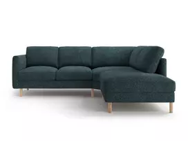 Kampinė Sofa - dešinė, Eden, 4 sėdimos vietos, 267x234x90, žaliai mėlyna melanžo spalva