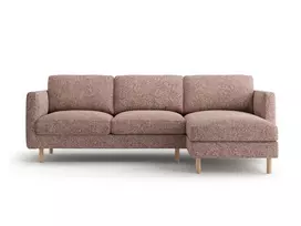 Kampinė Sofa - dešinė, Eden, 3 vietų, 250x150x90, rožinis melanžas