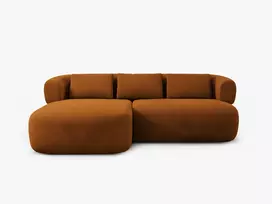 Velvet kampinė sofa - kairė, Jenny, 5 vietų, 200x145x73, terakota