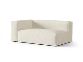 Kairinė modulinė sofa, Nuria, 3 vietų, 110x185x72, dramblio kaulo spalvos
