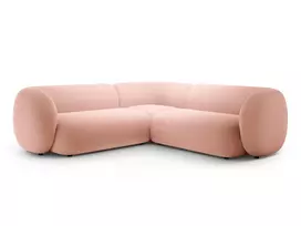 Velvet u formos modulinė kampinė sofa, Kate, 5 vietų, 252x252x76, rožinė