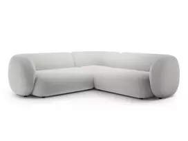 Velvet u formos modulinė kampinė sofa, Kate, 5 vietų, 252x252x76, šviesiai pilka