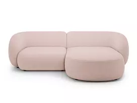 Modulinė kampinė sofa - dešinė, Kate, 2 sėdimos vietos, 255x176x76, rausva