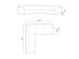 Kampinė sofa, Kaelle, 7 sėdimos vietos, 286x286x85, butelio žalia