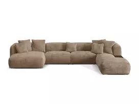 Modulinė U formos kampinė sofa - dešinė, Martina, 5 sėdimos vietos, 406x280x75, Acorn
