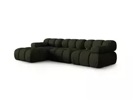 Modulinė kampinė sofa - kairė, Bellis, 4 sėdimos vietos, 282x155x70, Amazon Green