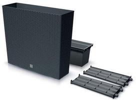 Lauko plastikinis vazonas RATO CASE, su įdėklu, antracito sp., 18 x 58 x 50 cm