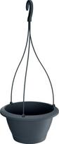 Pakabinamas plastikinis lauko vazonas RESPANA W, antracito sp., 24 x 14 cm